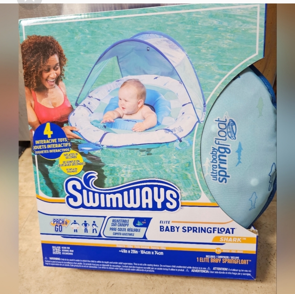 Elite Baby Spring Float with Sun Canopy, new
